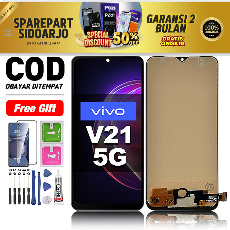 LCD VIVO V21 5G Ori fullset asli touchscreen original 100% lcd For Glass Digitizer COD DARJOA