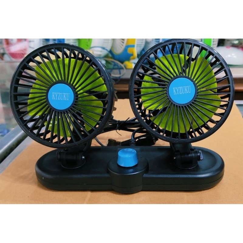 KIPAS MOBIL 12V 12 VOLT KYZUKU KZT301 KZ T 301 DUA KIPAS DOUBLE FAN FLEKSIBLE ORIGINAL ANGIN KENCANG