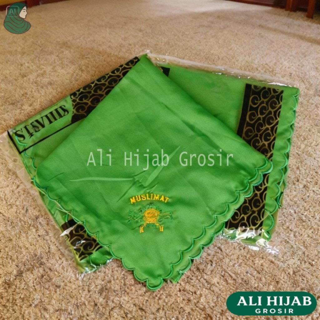 Jilbab Muslimat NU Segi 4 Bordir 7 Logo - Hijab Kerudung Muslimat NU Bahan Saudia Premium Tegak di D