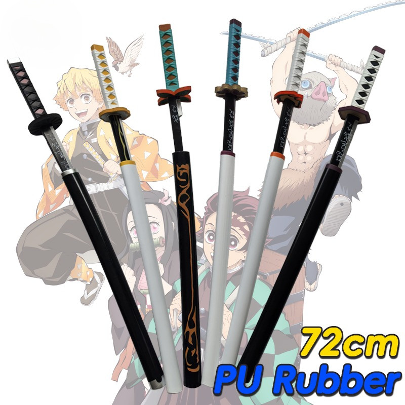 72cm Anime Demon Slayer Katana Sword 11 Cosplay Prpps Original patterns Kochou Shinobu Mitsuri Safet