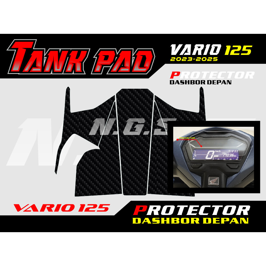 Tankpad dashboard Vario 125 stiker tankpad Vario karbon