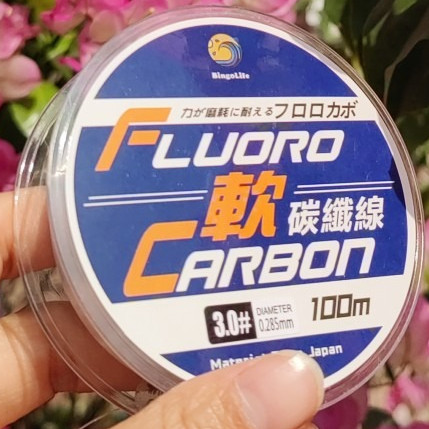 Bingolife Senar Fluorocarbon Sensitif 100m Jernih Ukuran 0.6#-8# Max 14.4kg Responsif untuk Laut