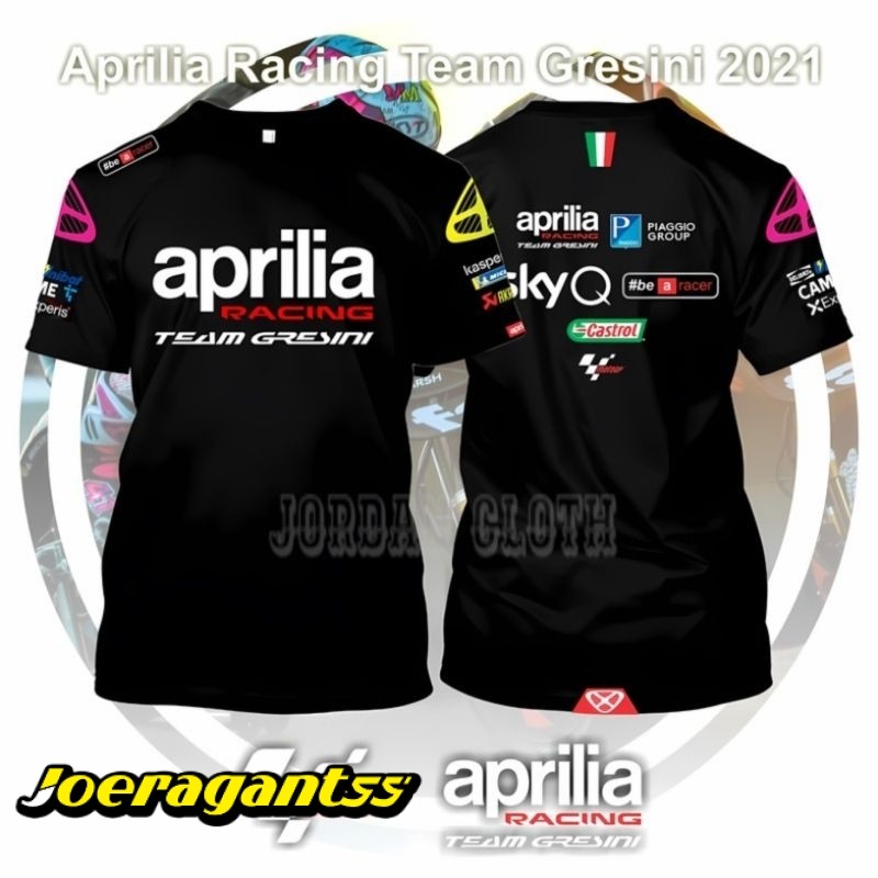 Tshirt Baju Kaos Aprilia Racing Team Gresini  MotoGP cotton 24s