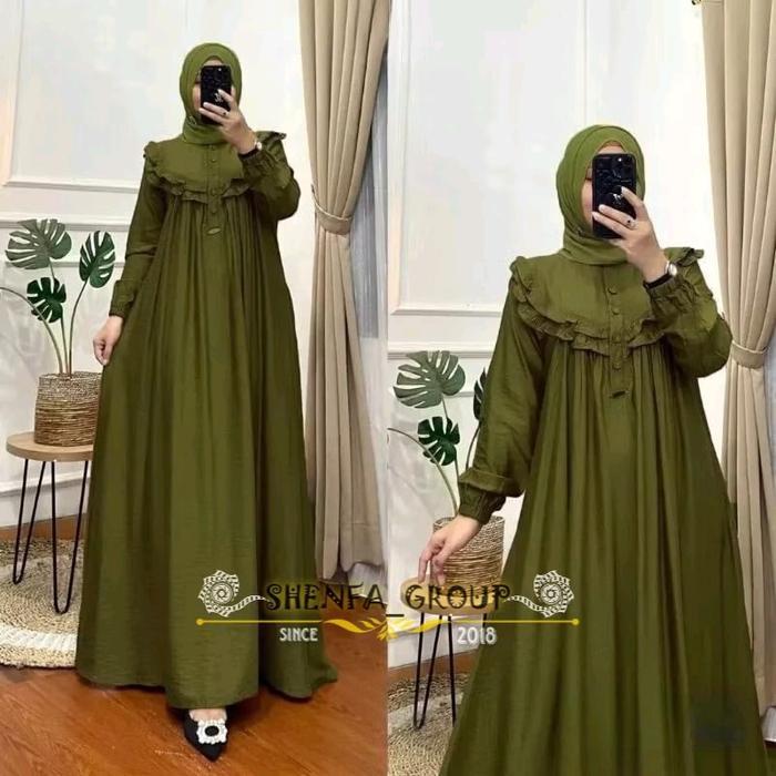 (Turun Harga) rapi warna gamis tosca jilbab coklat gamis. Gamis Kondangan Wanita. Gamis Dress Polos 