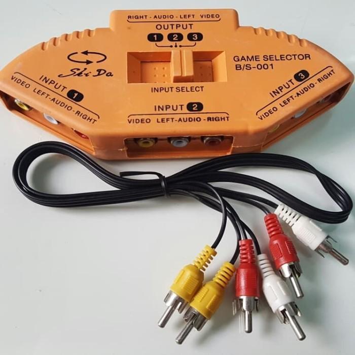 AV Selector/ Manual AV RCA Selector/ Switcher 1-3 + Kabel Audio Video