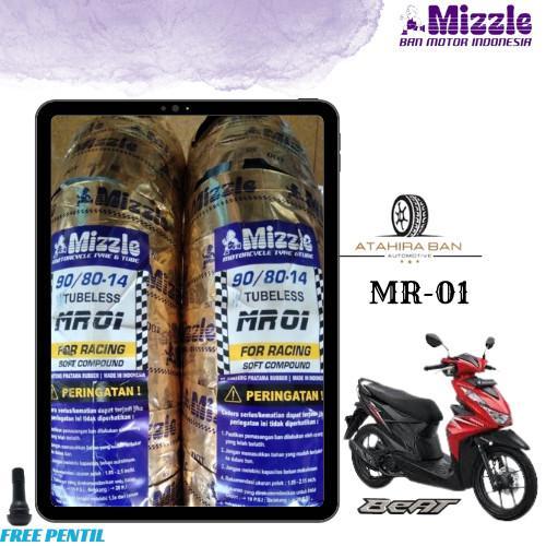 PROMO  BAN MIZZLE RING 14 90/80 100/80 MR-01 SATUAN/SEPASANG BAN TUBELES MOTOR MATIC SOFT COMPOUND -