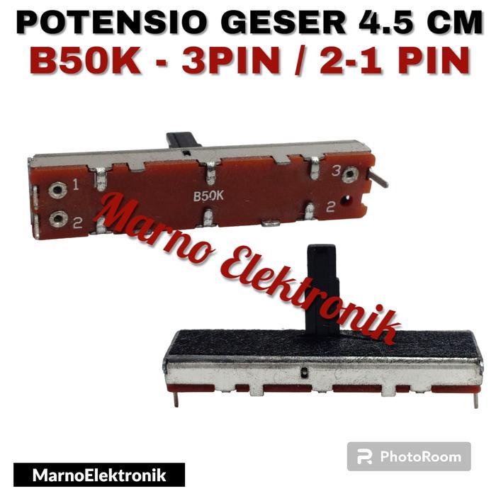 POTENSIO GESER POTENTIO GESER B50K 4.5 CM 3 PIN 3 KAKI 2-1 ORIGINAL sperpart