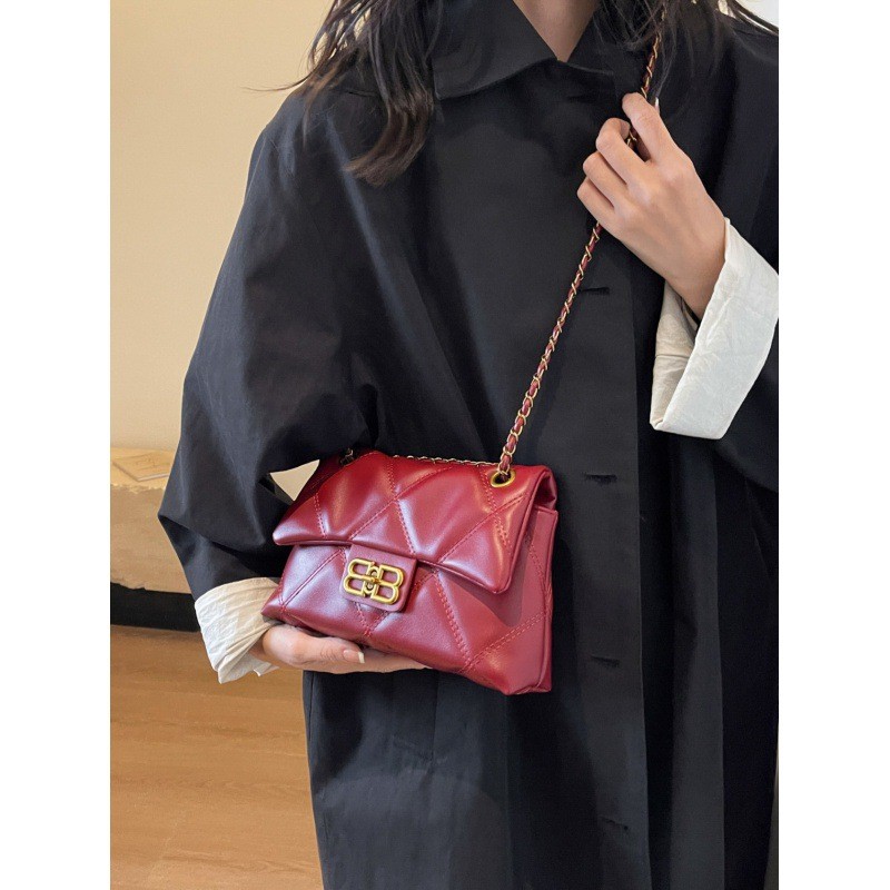 Tas Wanita Fashion Baru Tas Bahu Sederhana Retro Serbaguna Gaya Chanel Kecil Tas Bahu Crossbody