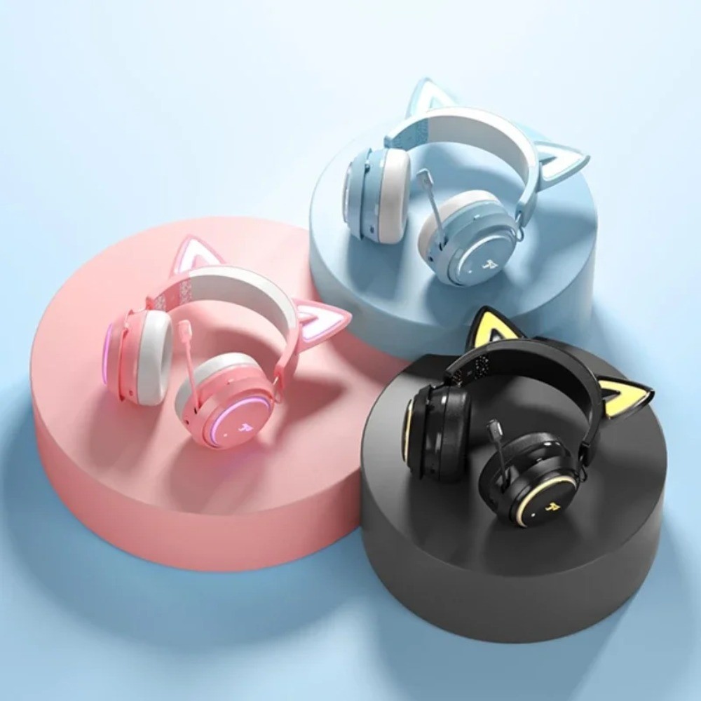 Somic GS510 Headphone Tri Mode Wireless Cat Ears with Mic RGB Long Battery Life E-sprot Gamer Noise 