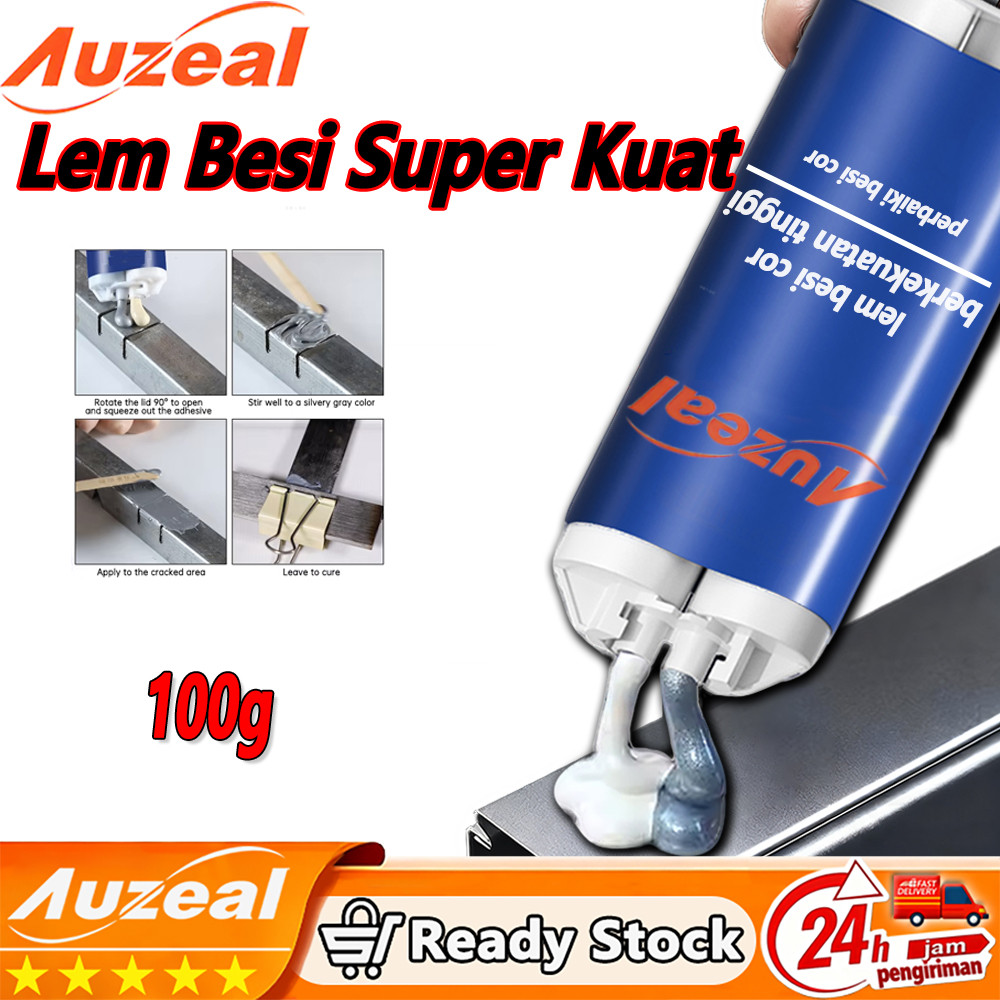 Auzeal 100 Gram Lem Besi AB 100M Tahan Panas Industrial Metal Repair Glue/ Lem AB Super Kuat / Lem P