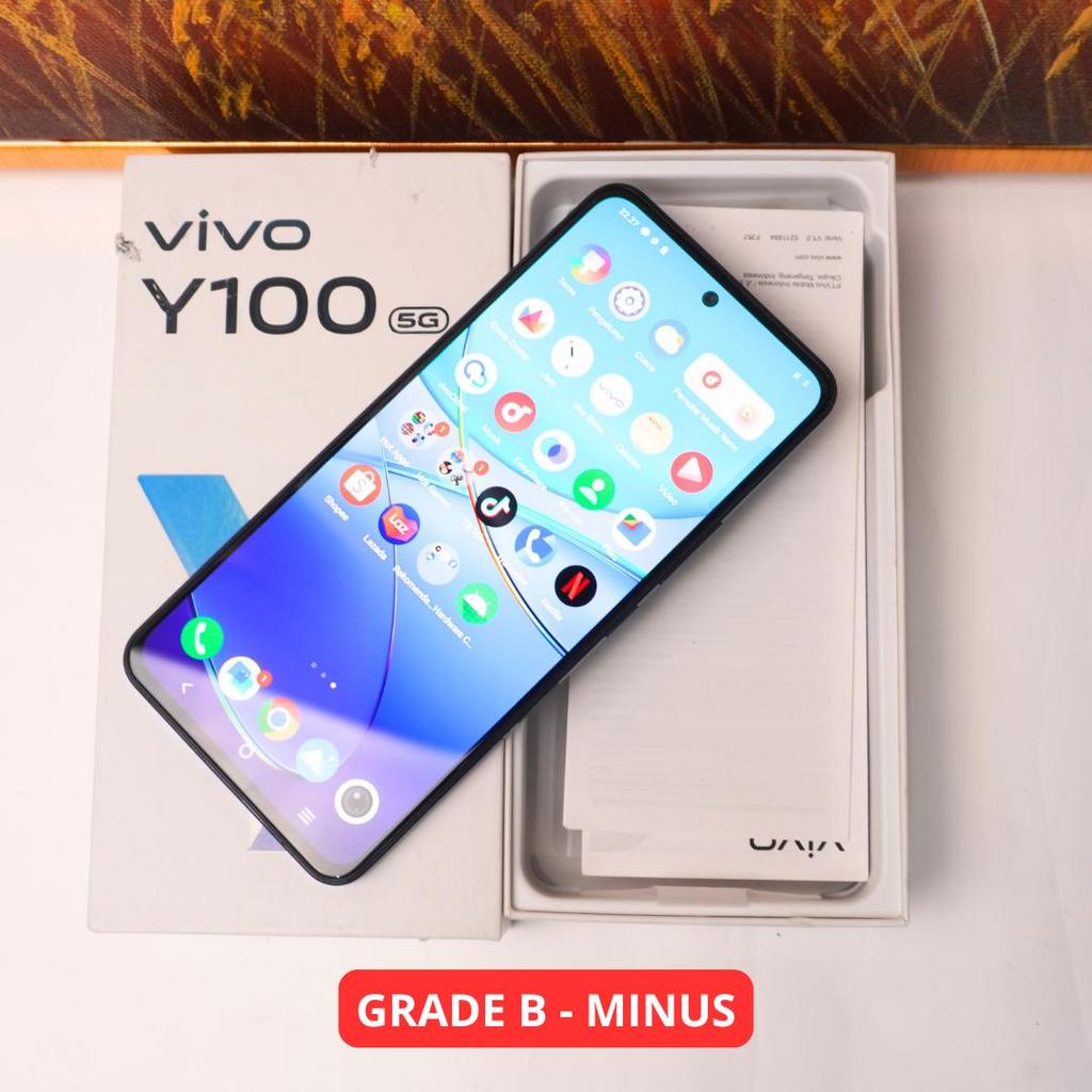 VIVO Y100 8/128 GB (5G) GRADE B - MINUS HP SECOND ORIGINAL SINAR MUTIARA CELL