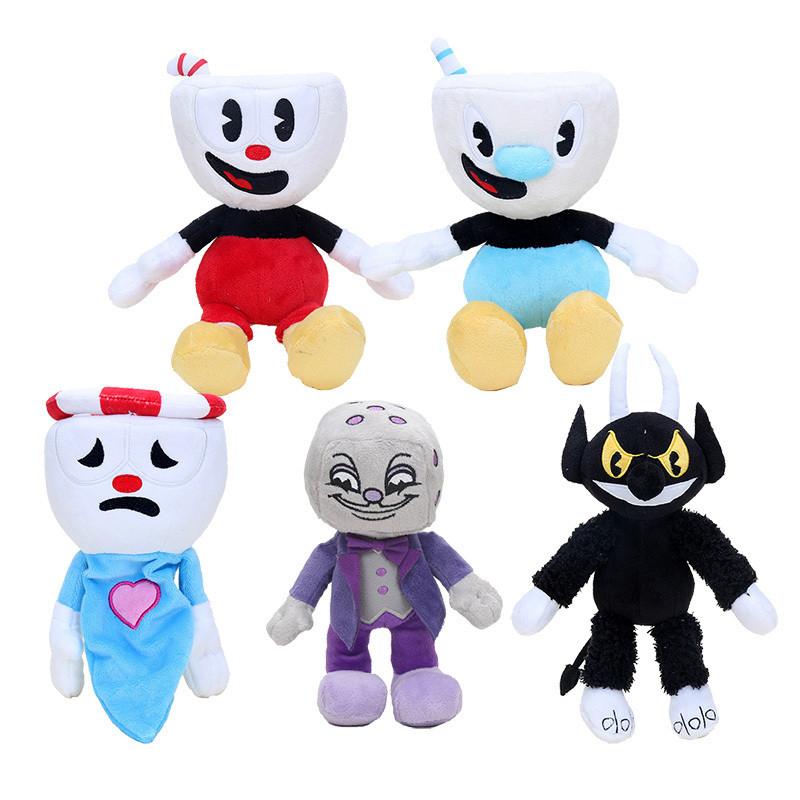 Cuphead & Mugman Plush Toys Mugman the Devil Legendary Chalice King Dice Soft Stuffed Dolls 20-28cm