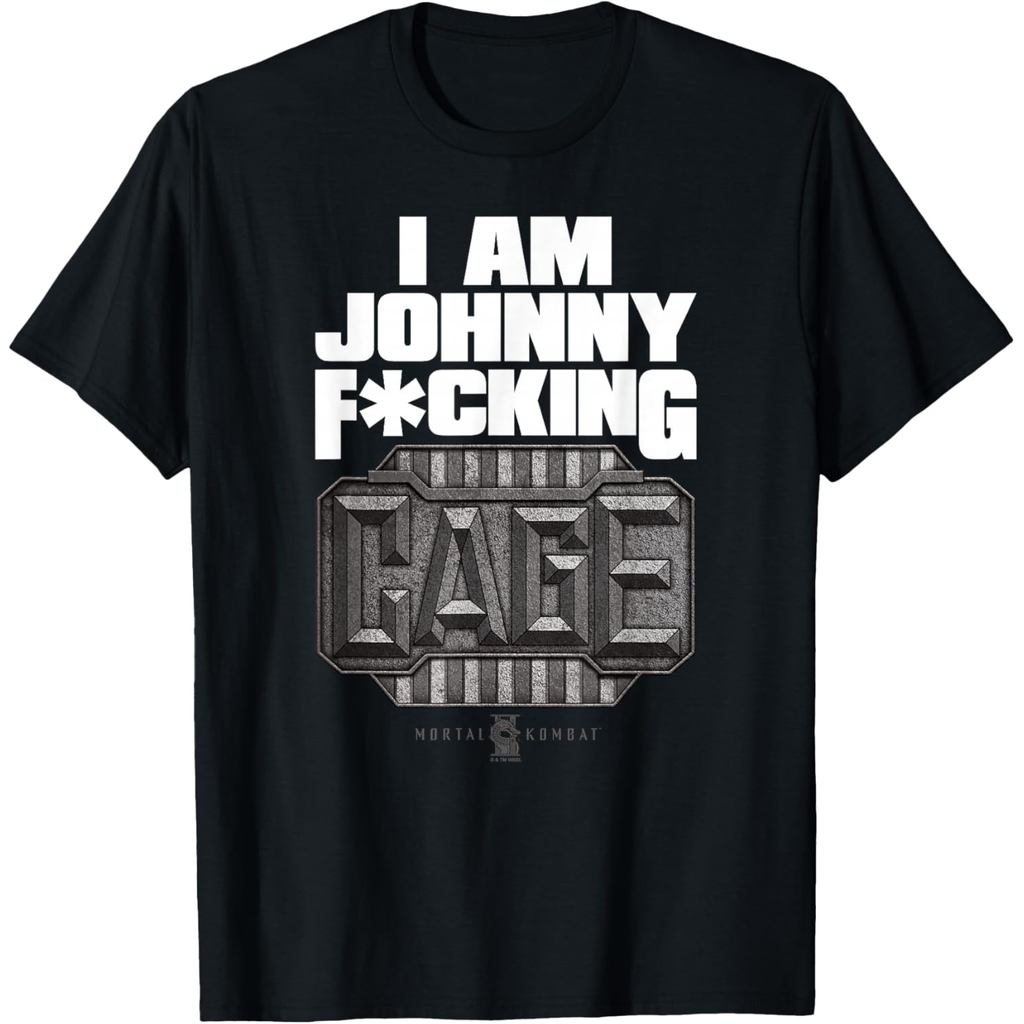 Baju Kaos Dewasa Mortal Kombat 2 I Am Johnny F-ing Cage Bold Text Logo T-Shirt