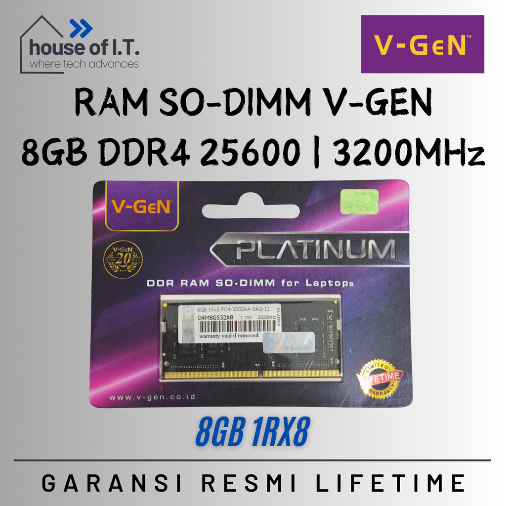 RAM Sodimm VGEN 8GB DDR4 3200MHz - VGEN RAM Sodimm 8GB DDR4 3200MHz - Sodimm 8GB DDR4 3200MHz - V-GE
