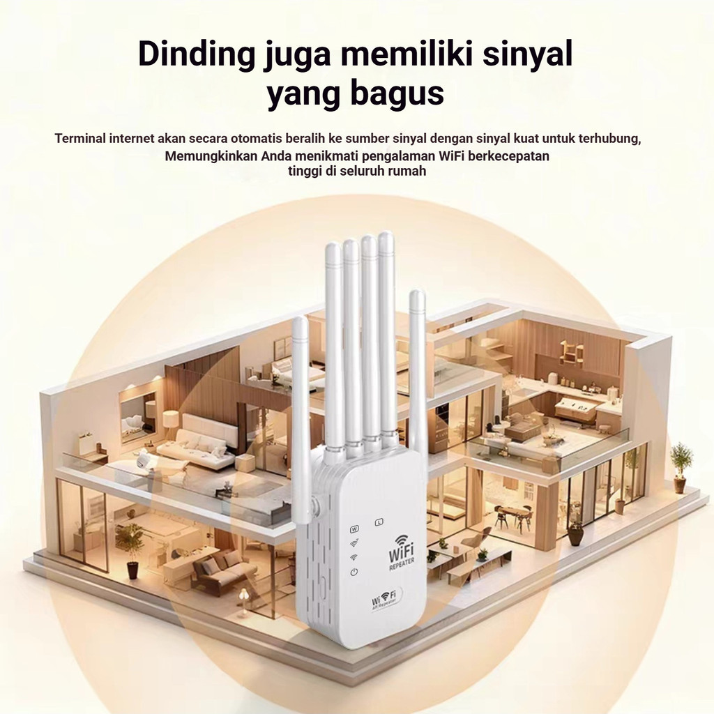 TOKO Wifi 300M Repeater Wireless Penguat Sinyal WIFI 5G Dual Band 4 Antena Jaringan Repeater Router