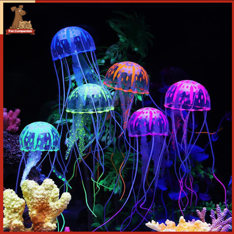 Ubur-ubur Jellyfish Hiasan Aquarium Dekorasi Ornamen Pajangan Aquarium Ubur-Ubur Dekorasi Aquascape 