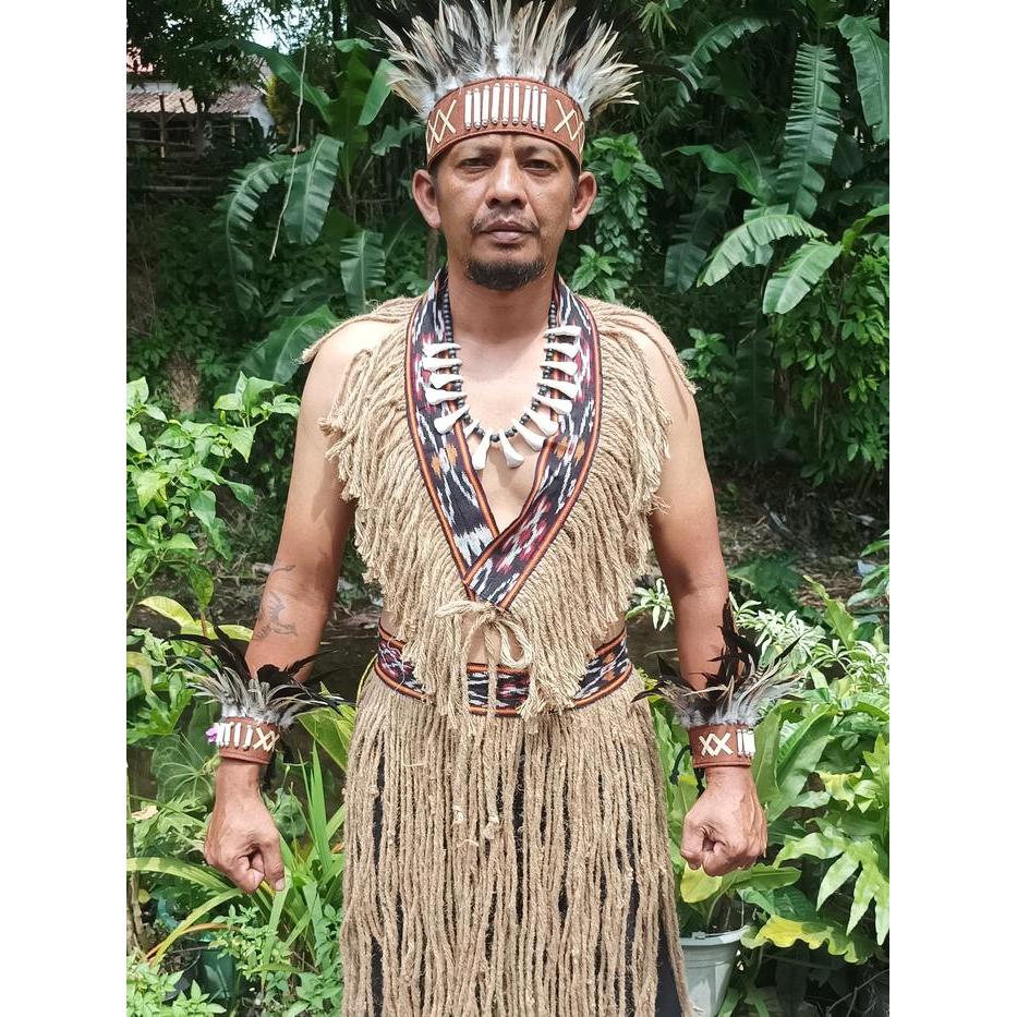 Baju adat papua, Kostum tari, Kostum papua, Karnaval, Head band, Baju papua, Festival Pria - Set len