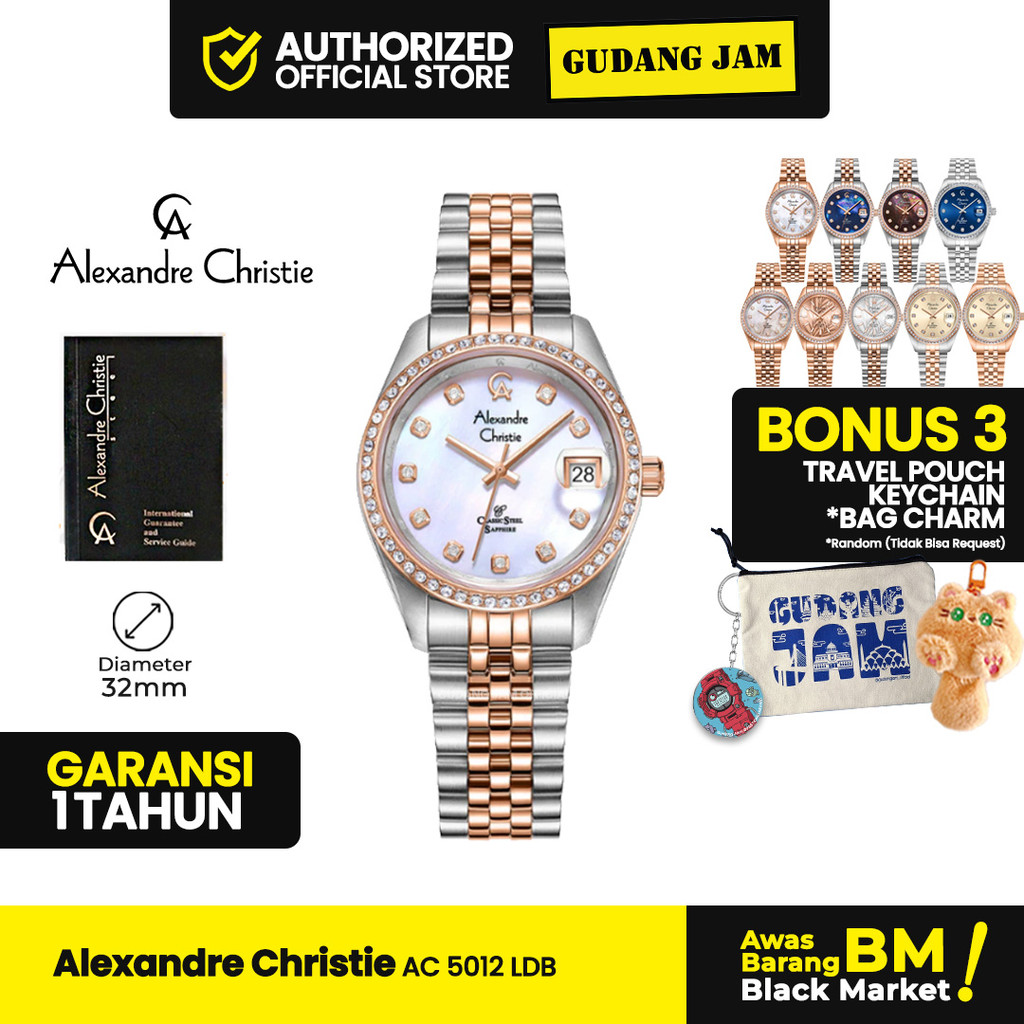 Jam Tangan Wanita Alexandre Christie AC 5012 LDB AC5012 AC5012LD Steel