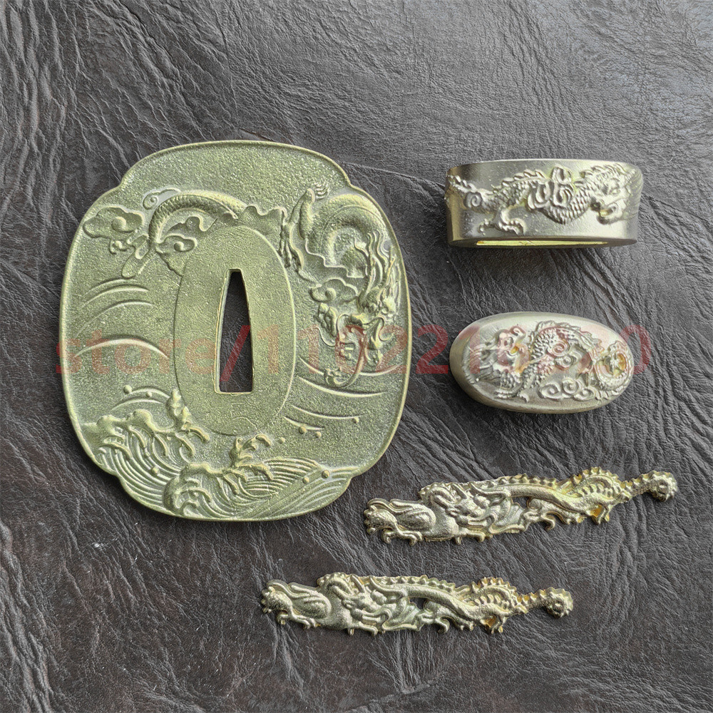 Copper Tsuba Handguard Guard Brass Fuchi Kashira Menuki For Real Japanese Japan Samurai Katana Sword