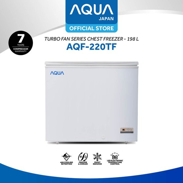 AQUA CHEST FREEZER / FREEZER BOX AQF - 220 TF GARANSI RESMI 203 LITER
