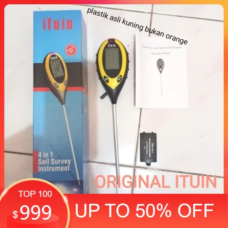 Temukan iTuin digital 4in1 ph meter soil tanah ORIGINAL ASLI 100% test tester moisture kadar air cah