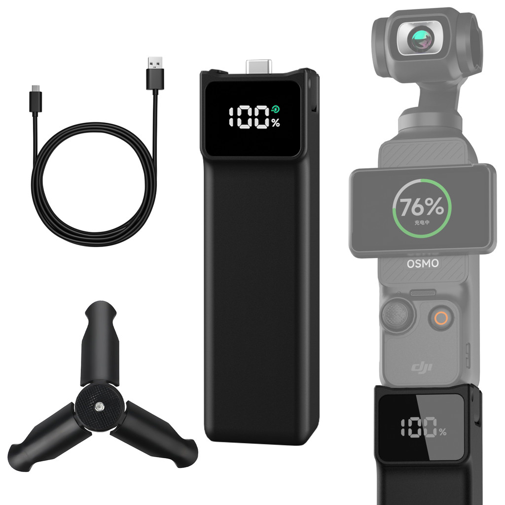 Battery Handle for DJI osmo Pocket 3,Extended Accessories Battery Handle 5000mAh Mobile Power with M
