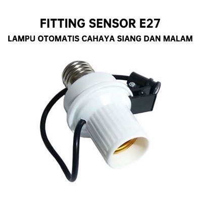 KONGDO Fitting Lampu Sensor Cahaya Otomatis E27 Lampu Otomatis Cahaya Siang Dan Malam Fitting Sensor