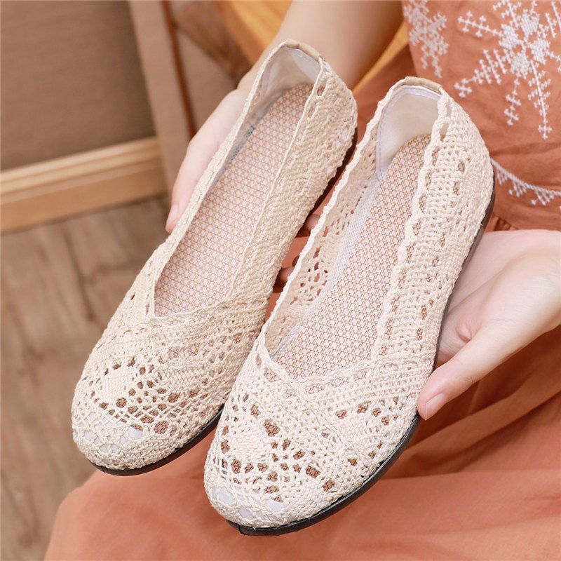 [Tayunji]Sepatu Beijing klasik wanita, bahan mesh dan lace yang sangat nyaman, sol lembut.