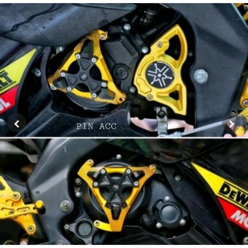 Cover Mesin/Cover Engine set plus tutup gear depan Vixion, MX King, R15 V2 MT15 Xabre/XSR/CB150R/CBR