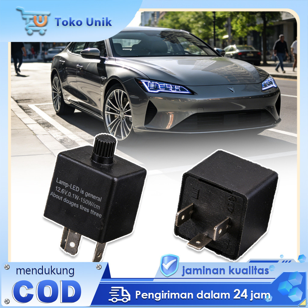 FLASHER SEIN LED RELAY FLASHER MOBIL 3 KAKI FLASHER SEIN CEPAT 3-PIN ADJUSTABLE FLASHER LAMPU SEIN