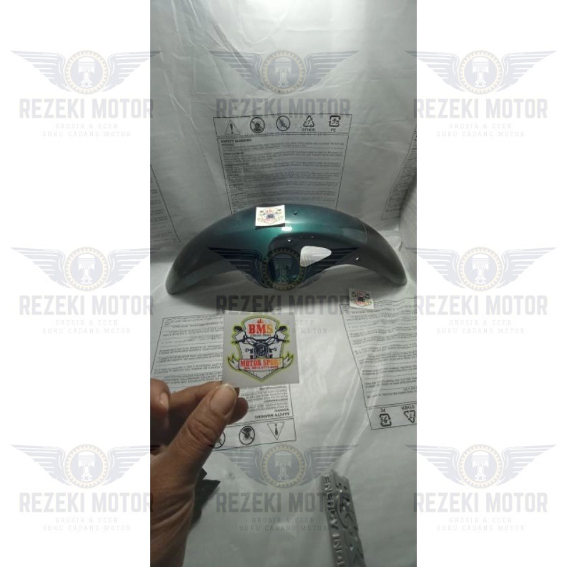 spakbor depan yamaha RX king hijau botol