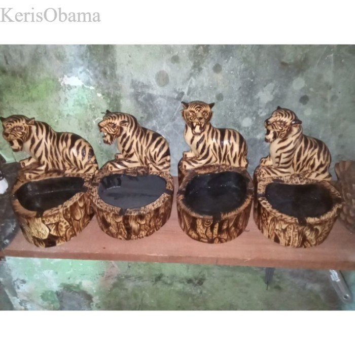 READY STOK asbak ukir macan kayu murah SW3