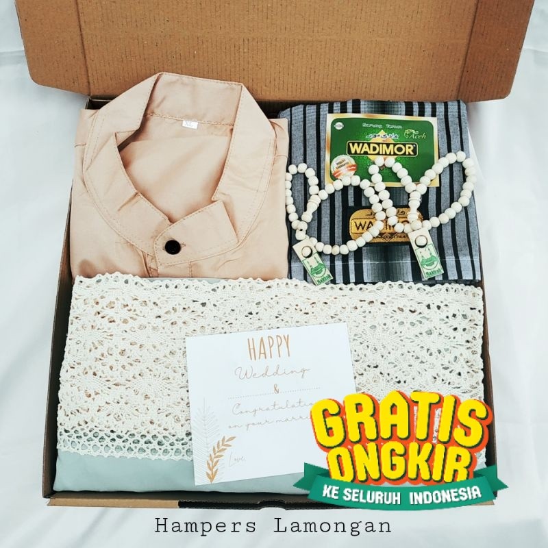 Hampers Mukena Katun Jumbo + Wadimor + Baju koko kurta / parcel lebaran mukenah / kado pria ramadhan