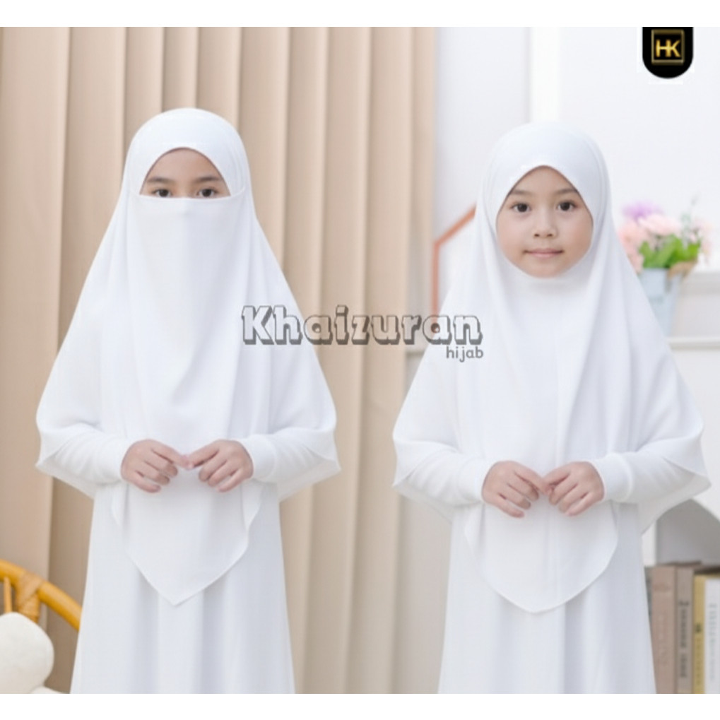 French Khimar Anak Crinkle Airflow Usia 4-8tahun