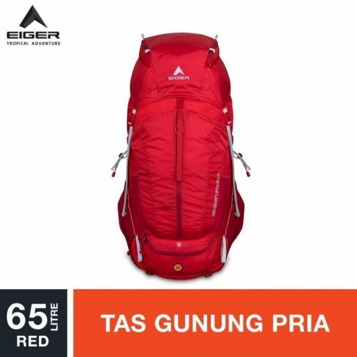 Tas Keril Eiger Excelsior 65L Tas Gunung Hiking Outdoor Original - Merah
