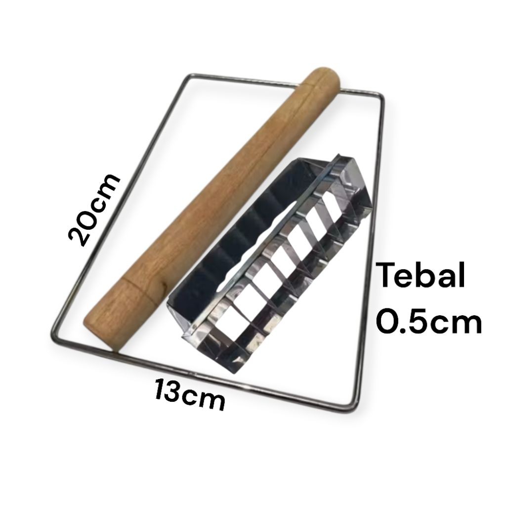 Bingkai adonan kue kering tebal 0.5cm/bingkai kue kering satu set/rollingpin kayu/cetakan kastengel