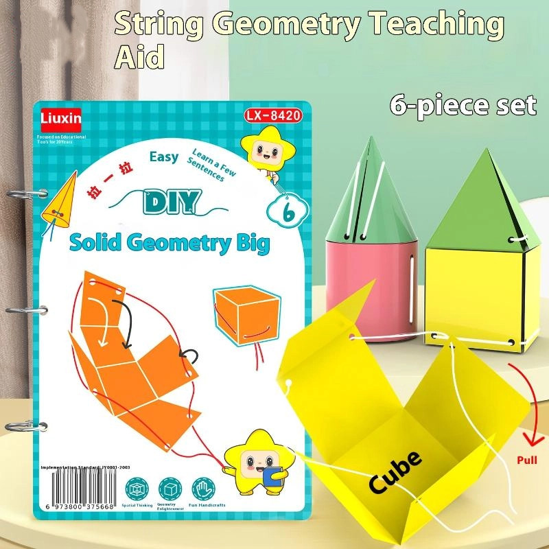 Montessori Educational 3D Geometry Quiet Book Set for Kids - DIY Math Learning Tracing Workbook for 