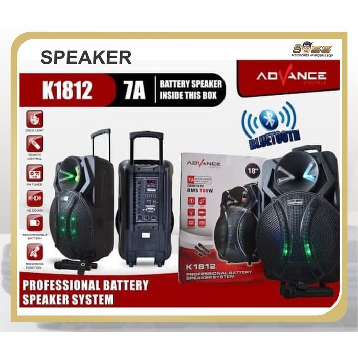 SPEAKER meeting portable ADVANCE K 1812 bluetooth 18inch ORIGINAL