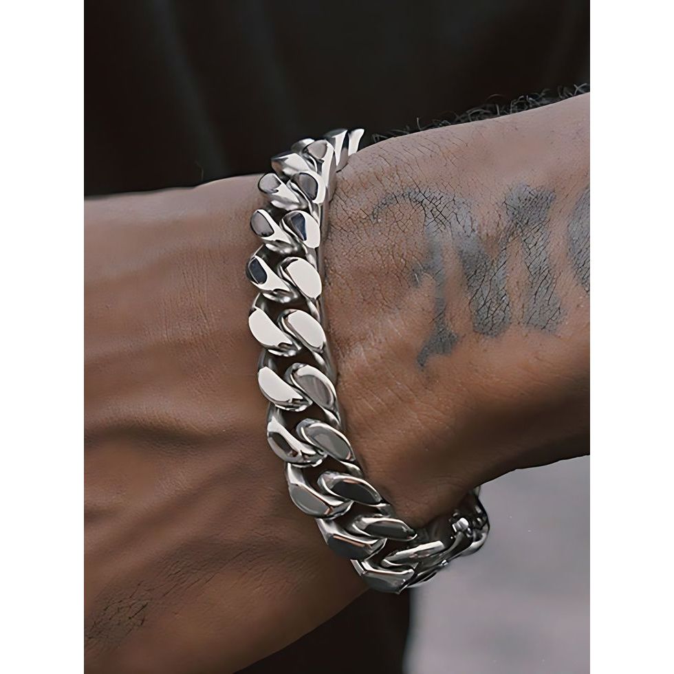 Gelang rantai Tangan Pria Ukuran Jumbo warna Stainless Anti Menghitam Panjang 20 cm / Gelang Pria/ G