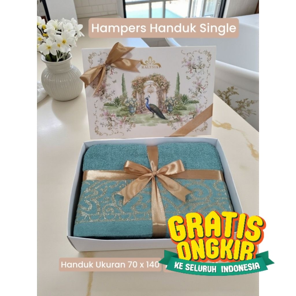 Hampers Handuk Box | Hampers Handuk Single | Souvenir Handuk ukuran 70x140 | Hampers Handuk Pernikah