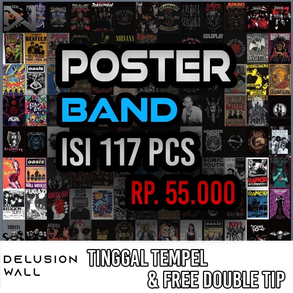 POSTER BAND ISI 117pcs | DELUSIONWALL | POSTER DINDING BAND | POSTER ART PAPER 260gsm | POSTER BNAD 