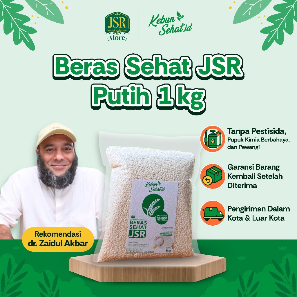 vry - Beras JSR Putih - Kebun Sehat JSR dr Zaidul Akbar - Beras Sehat & Enak - 1 kg