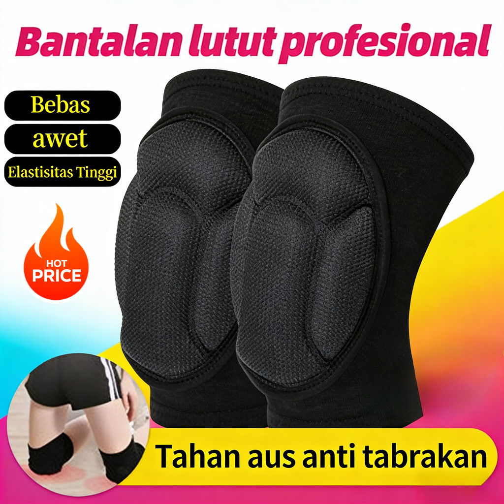 Knee Pad Busa Sepasang | Pelindung Lutut Basket Voli Sepakbola Badminton | Aksesoris Olahraga