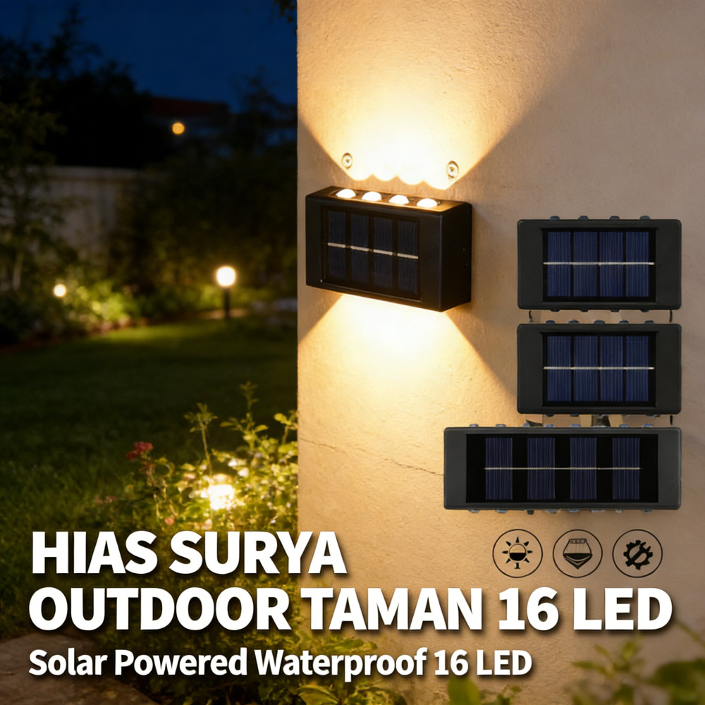 Hias 10 LED Taman Outdoor Surya 16/8