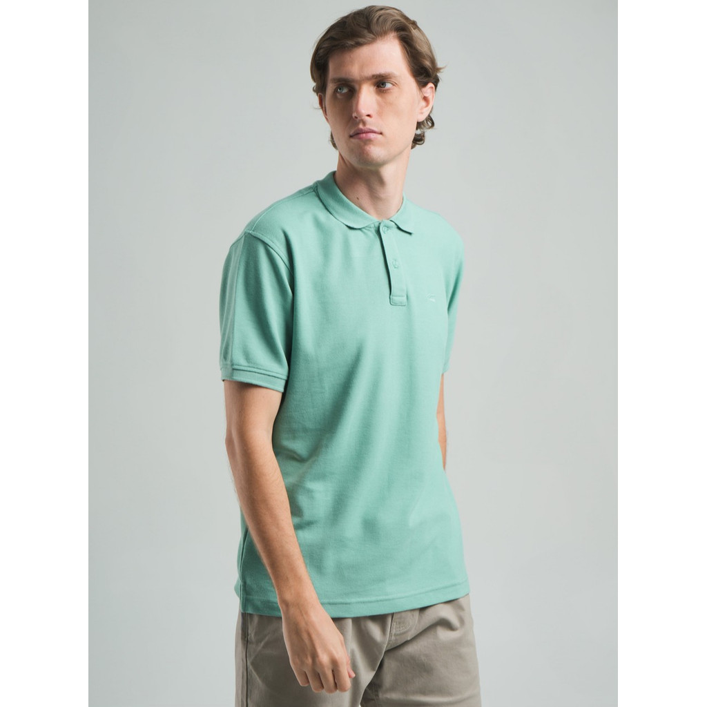 camel active Men's Green Colour Polo Shirt Pique CVC