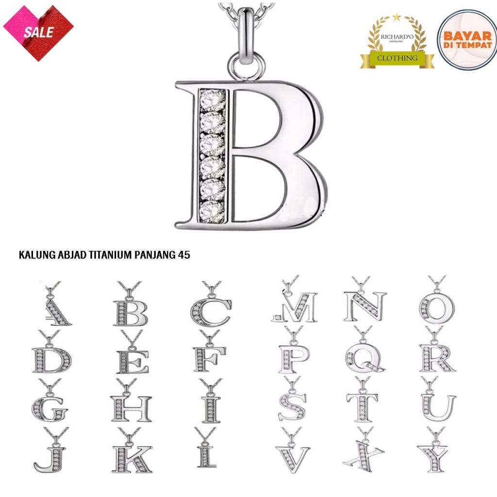 KALUNG LIONTIN HURUF (A sampai Z) PRIA/WANITA DENGAN KUALITAS DAN MOTIF TERBARU (COD) / KALUNG TITAN