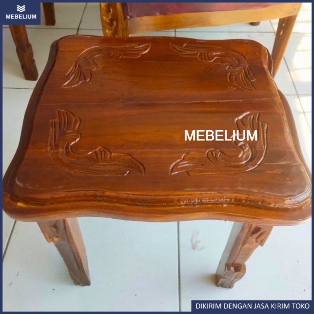 Sofa Jati Lois Set 3+1+1+1 + Meja Kursi Tamu Kayu Jati Klasik