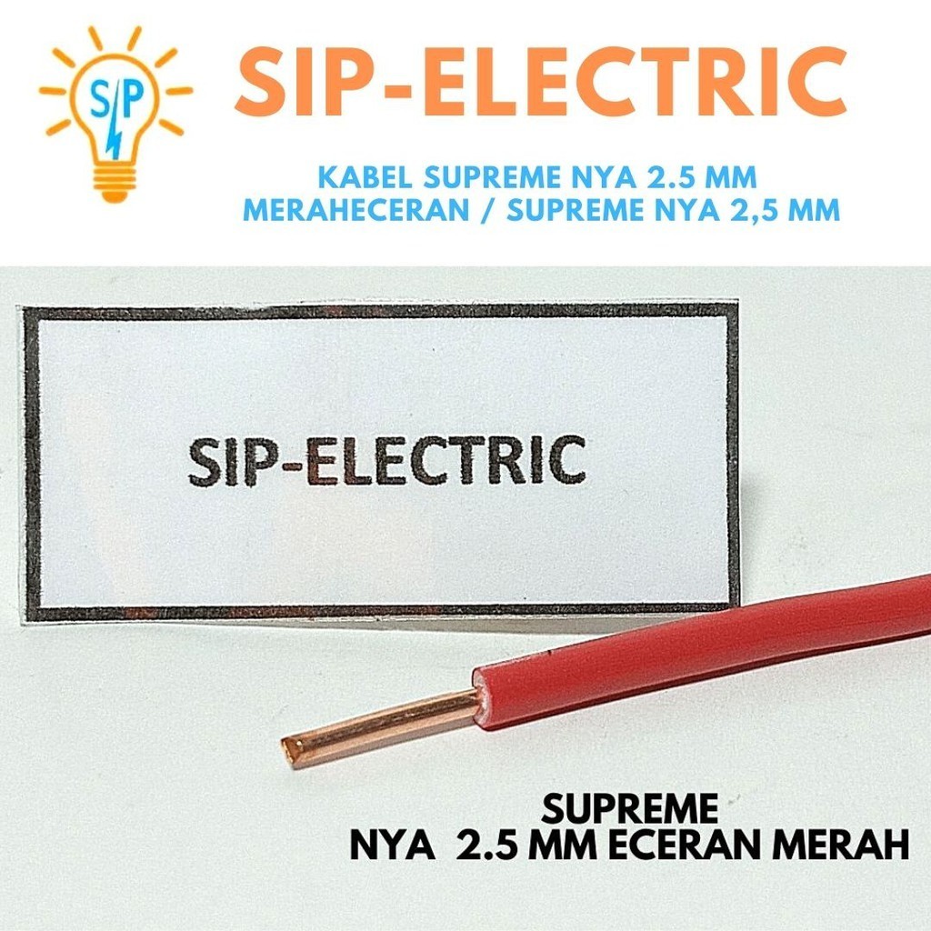 Toko Kabel Listrik - Kabel Supreme NYA 2.5 Mm Merah Eceran / Supreme NYA 2,5 Mm