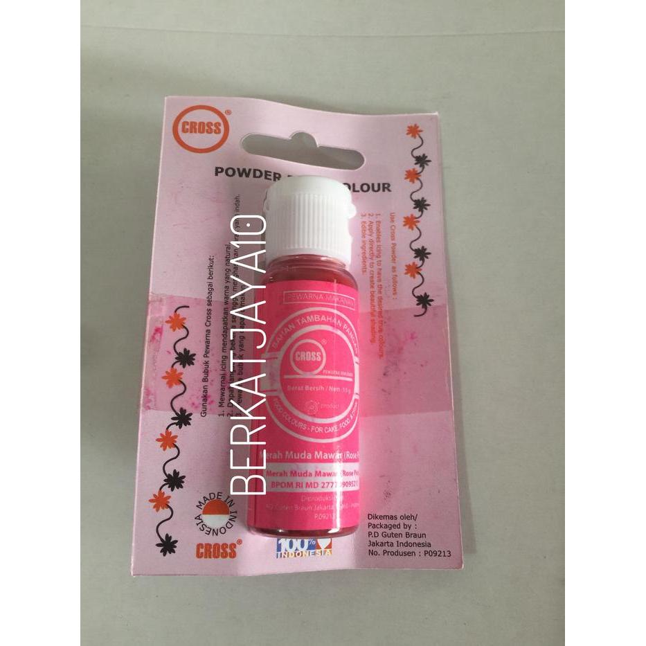 CROSS ROSE PINK Food Coloring POWDER (bubuk) 15gr Pewarna Makanan Bubuk