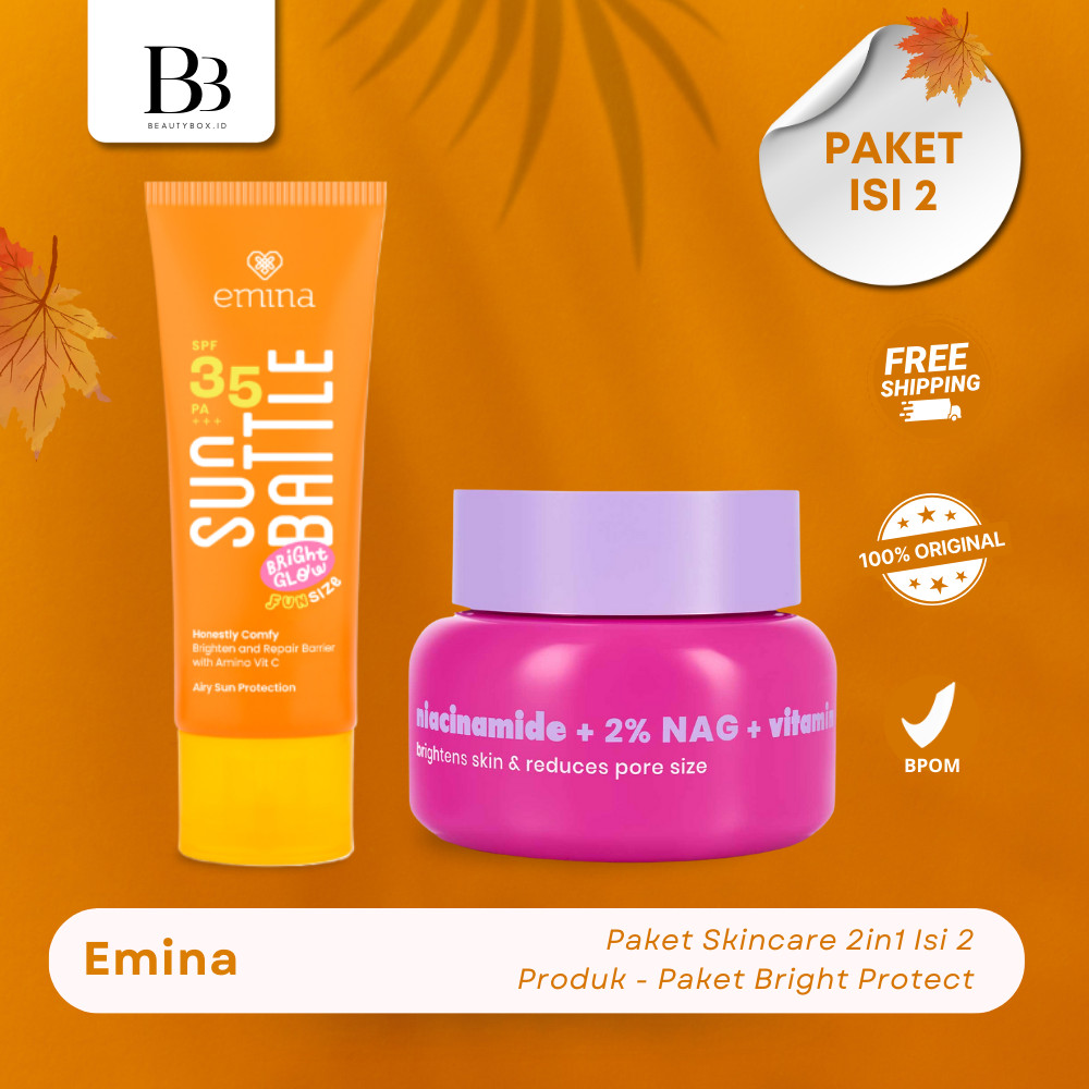 [READY] EMINA Paket Hemat Skincare Bundle Isi 2 Pcs Basic Skincare Facial Wash Moisturizer - Skincar